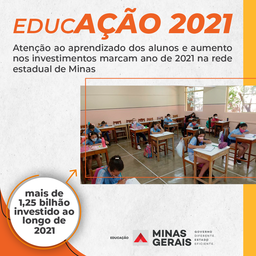 Atenção ao aprendizado dos alunos e aumento nos investimentos marcam ano de 2021 na rede estadual de Minas