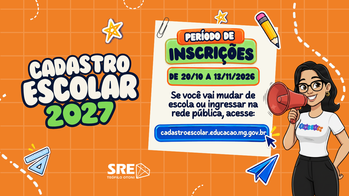 Cadastro Escolar 2027: inscrições estão abertas para estudantes da rede pública de ensino de Minas Gerais